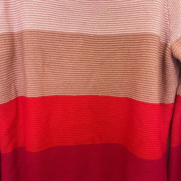 New York & Company Pink and Red Striped Sweater- Large - Picture 2 of 13